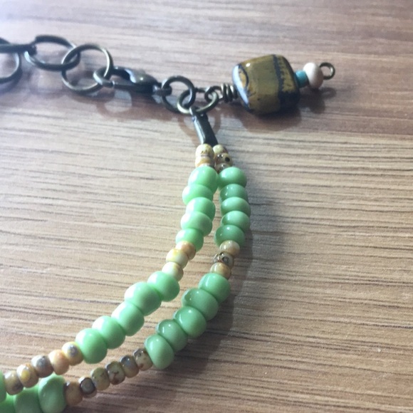 Lime Green Double Strand Ladies Beaded Bracelet, Handmade Ladies Bracelet - Picture 8 of 8